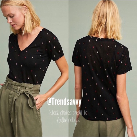 Anthropologie Tops - NWT ANTHROPOLOGIE Rails Black Cara Printed Tee M